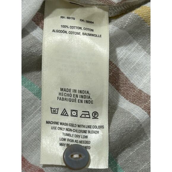 Anthropologie Maeve Sz 10 Alisa Ruffled Short Sleeve Blouse 100% Cotton - Picture 7 of 8